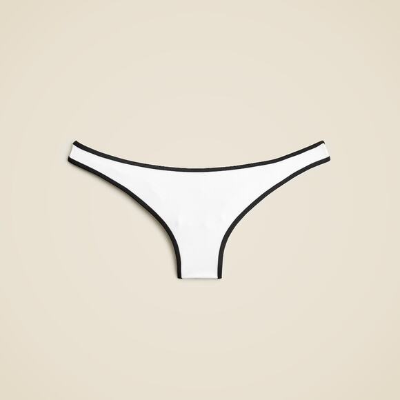 Jcrew 1989 Highleg Tipped Bikini Bottom - XS - White